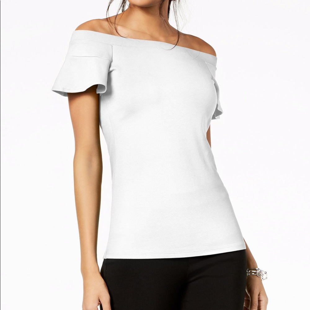 I.N.C. Off the shoulder flutter sleeve top